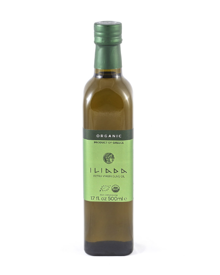 Iliada Organic EVOO 500ml Glass Bottle