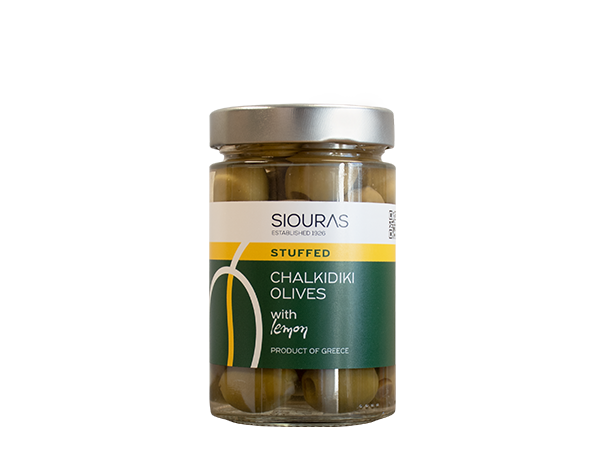 Siouras Green Olives Stuffed with Lemon