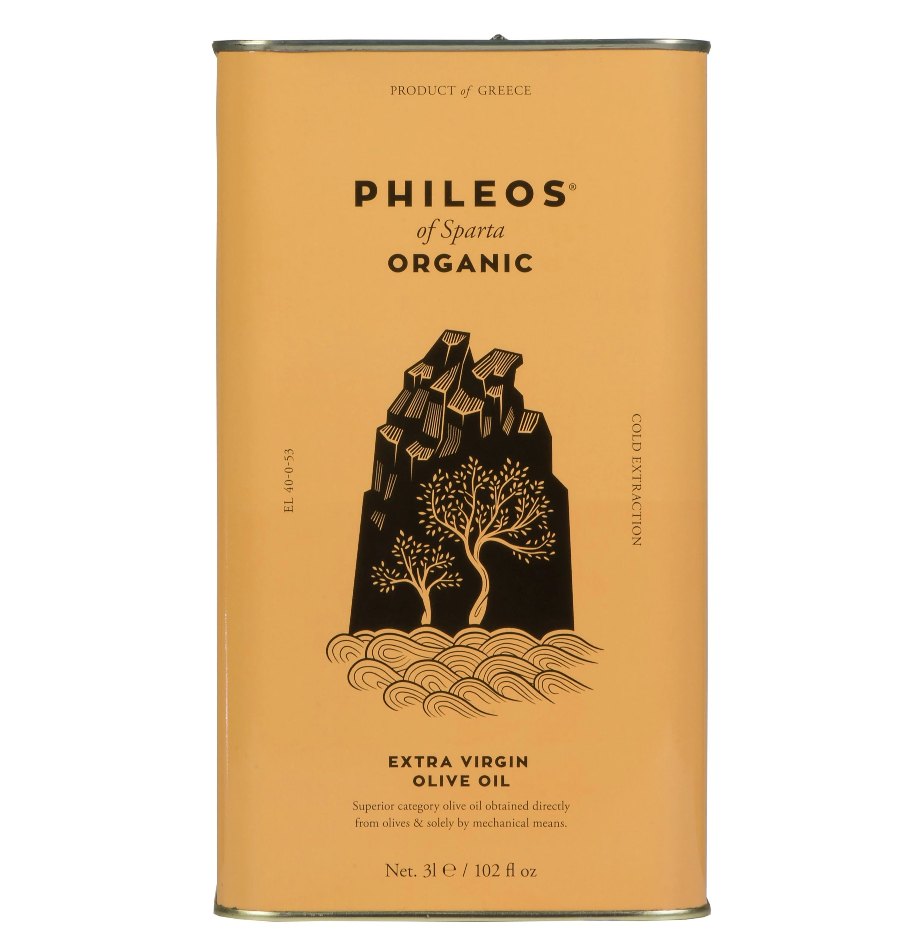 Phileos Organic Extra Virgin Olive Oil - 102 fl oz (3L)